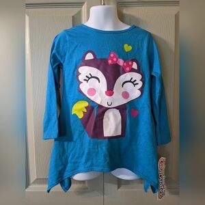 New Gerber Graduates girl's blue cat long sleeve shirt, T1A